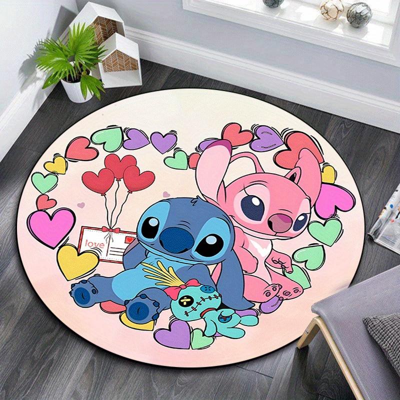 

1pc Stitch Round Area Rug - Non-Slip, Machine Washable Polyester Carpet for Living Room & Bedroom Decor 80cm by 80cm