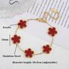 Gold Plated Hot Sale 316L Stainless Steel Plant Five Leaf Flower Bracelet Classic For Woman New  Party Jewelry Clover