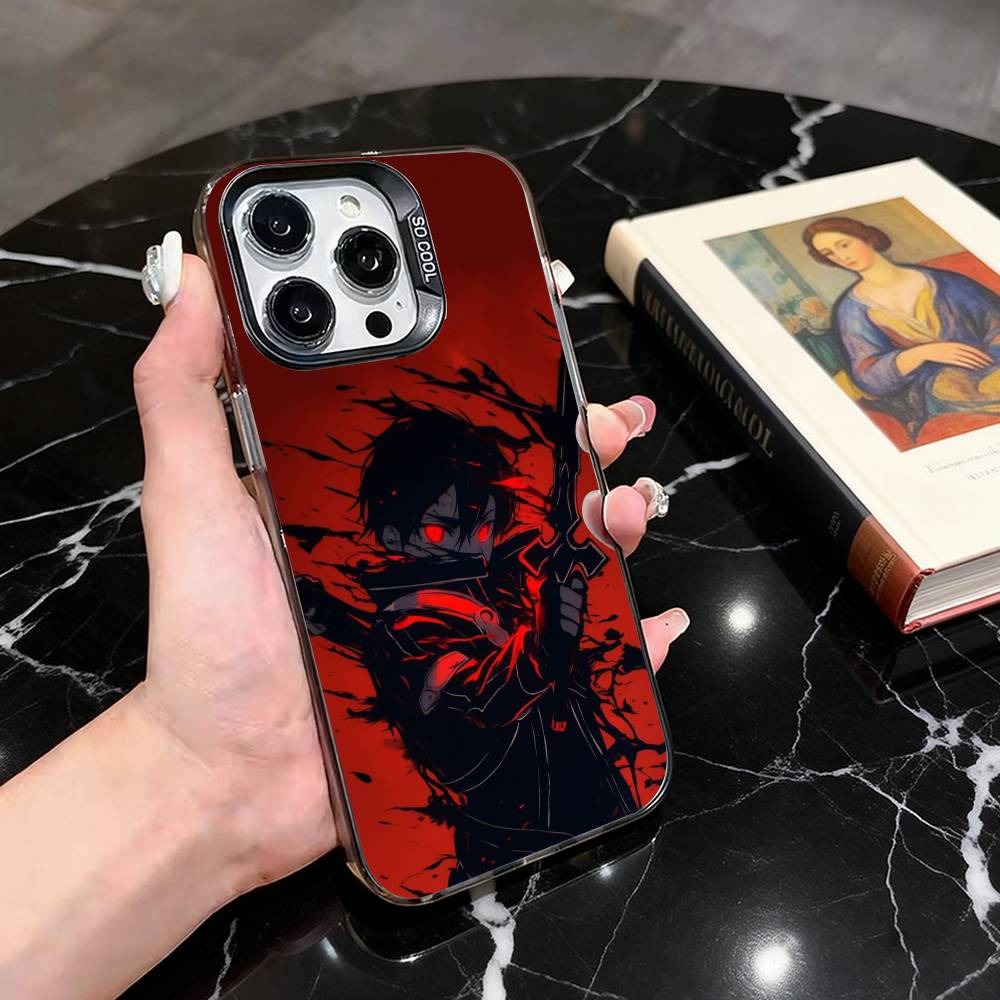 

Sword Art Online Kirito Phone Case For iPhone 17,16,15,14,13,12,11 Plus,Pro Max,XS,Colorful Silver Phone case Funda Cover iPhone16e