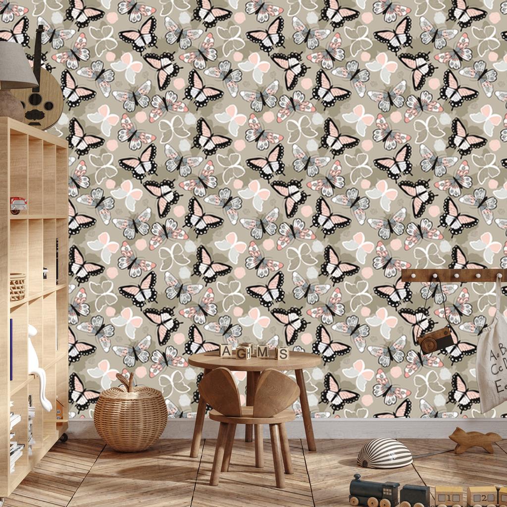 Colorful Butterflies Wallpaper for Living Room and Bedroom 50x1000