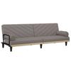Sofa Bed with Armrests Taupe Fabric