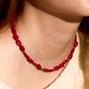 Temper Stone Necklace-red