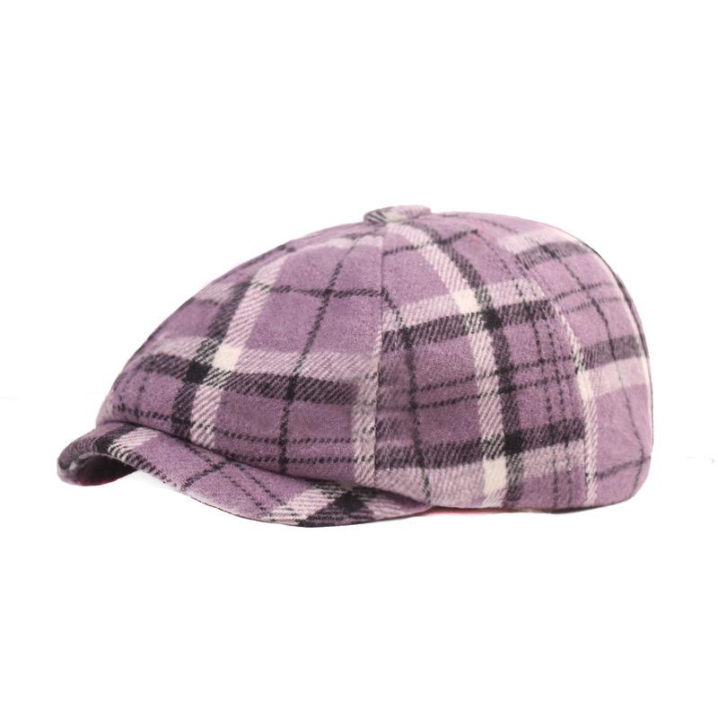 Bavlněný baret Pánská malířská čepice Newsboy čepice Klobouk Rybí kost Osmihranný klobouk