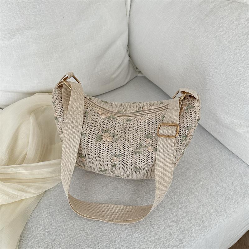 

Простая плетеная сумка через плечо, новая летняя маленькая свежая сумка, простая сумка через плечо, большая вместительная сумка для пельменей