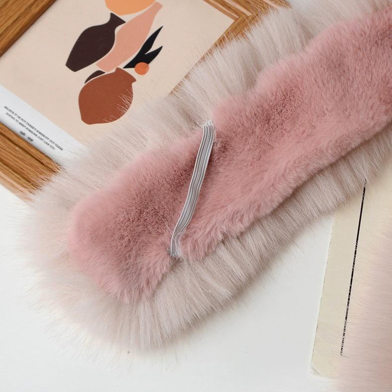 Korean Style Double-Sided Faux Fox Fur Neck Gaiter Scarf