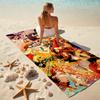 Classic Japanese Element Cartoon ONE PIECE Monkey D. Luffy Beach Towel Outdoor Camping Vacation Swimming Beach Towel Outdoor Absorbent Bath Towel Y15