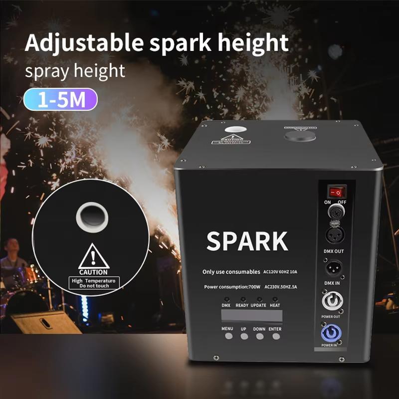 Macchina Scintille Fredde 700W Bastoncino Fuochi d'Artificio Macchina Effetti Speciali Matrimonio Macchina Scintille Fredde Interno ed Esterno Palcosc