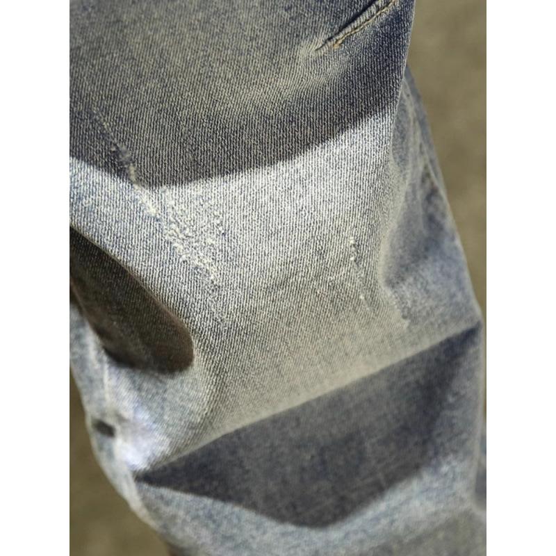 Washed light-colored nine-point jeans men's spring and autumn slim-fitting pants micro-elastic trendy pants Korean version trendy and versatile