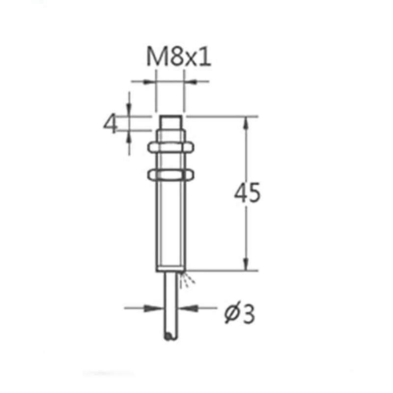 KJT M8 Sn 2mm Proximity Sensor Switch NON-Flush Inductive Detection Approach PNP NPN Normal Open Close with 2m Cable Wire