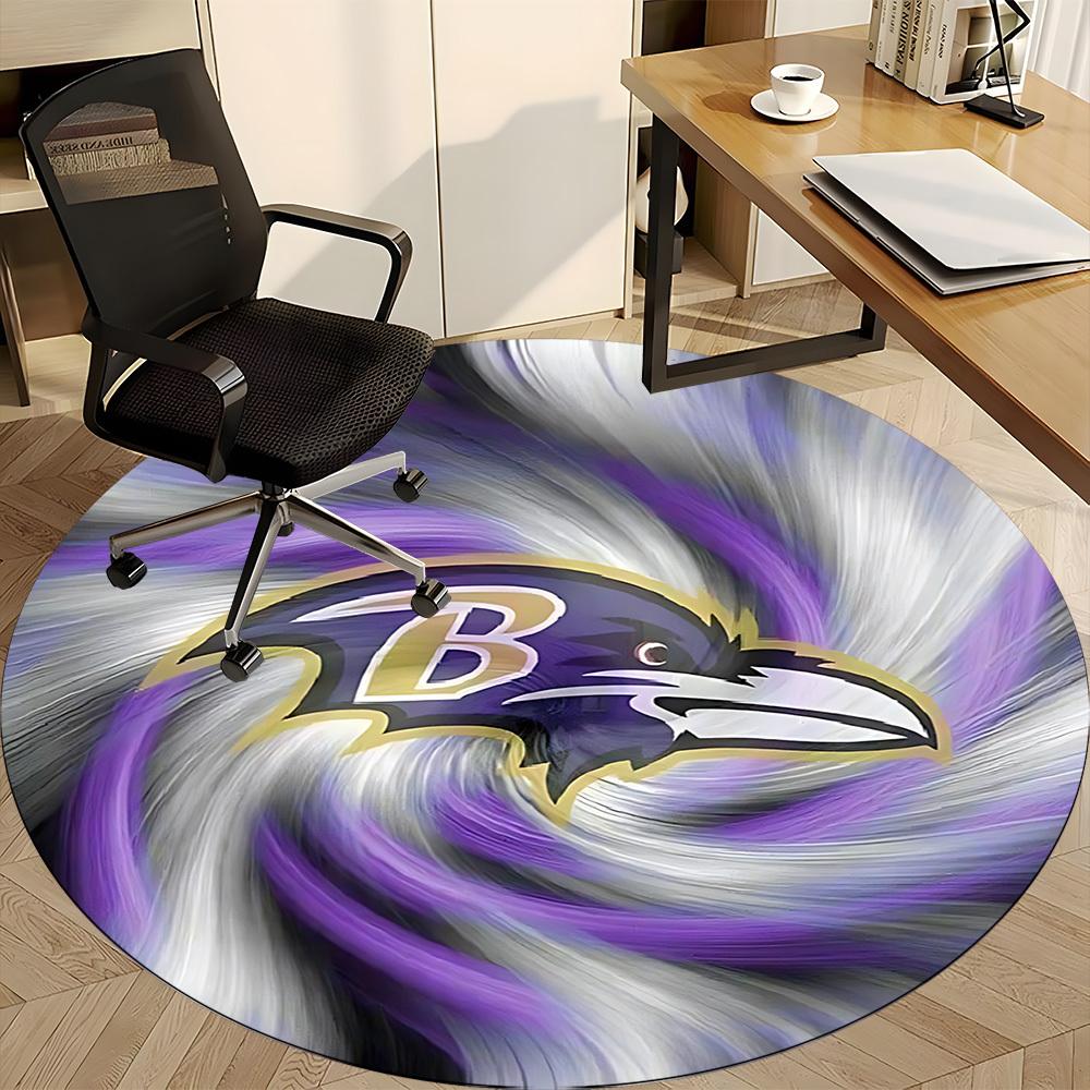 1pc Baltimore Ravens Logo Chair Carpet for Office, Non slip, Soft and Durable Office Rug for Interior Decoration