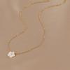 Stainless Steel White Shell Flower Pendant Necklace For Women Girls Gold Color Cute Clavicle Chain Jewelry Wedding Birthday Gift