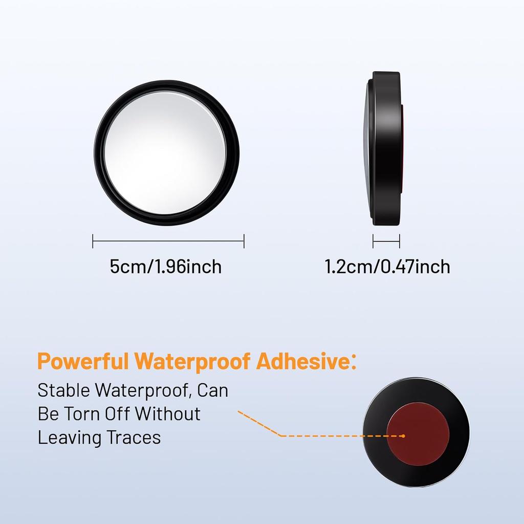Blind Spot Mirror,2" Round HD Glass 360°Wide Angle Adjustable Blindspot Mirror,2pcs Convex Car Side Mirror for Cars SUV and Trucks