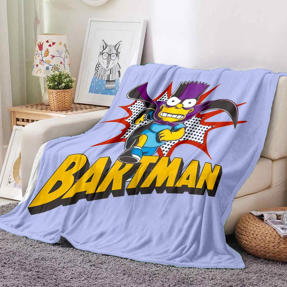 The Simpsons Flannel Blanket, High quality Comfortable for All Seasons, Home Decor, Warmth and Comfort