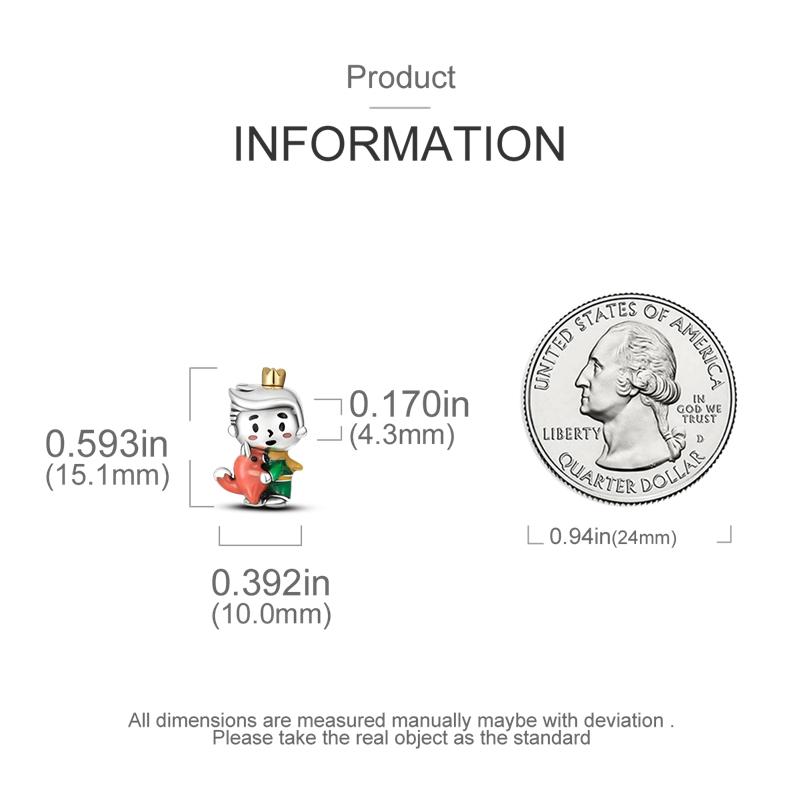 Boy and Girl Charms Enamel Prince Moon Girl Charm Beads Fit Fashion Style Bracelet DIY 925 Silver Jewellery Gift