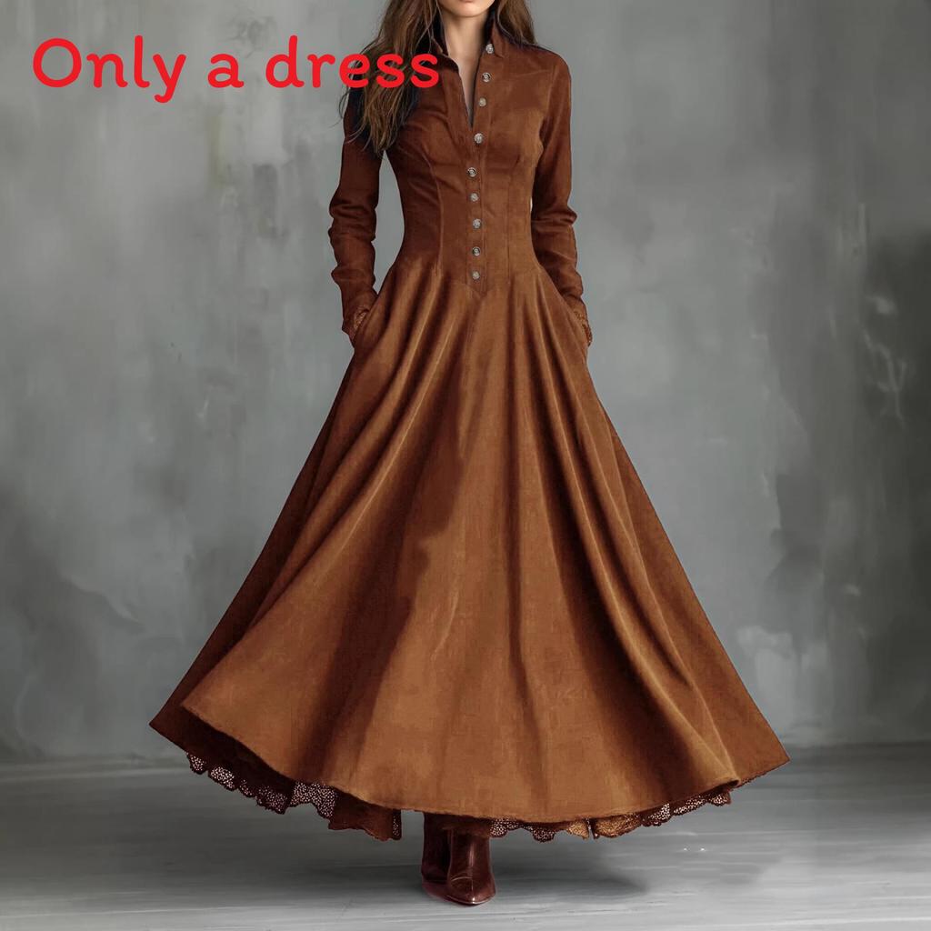 Maxi Abito Vintage Francese con Bordi in Pizzo e Dettagli a Bottone per Eleganti Occasioni da Festa