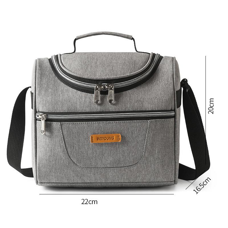 New Printed Oxford Cloth Insulated Bag Handheld Lunch Bag Waterproof Lunch Bag Student Large Capacity Crossbody Bento Bag