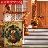 2D Flat - 2D Flat Thanksgiving Cartoon Top Hat Turkey Garden Flag (1)- Outdoor Garden Flag Double-Sided Home Decoration Courtyard Decoration Outdoor D