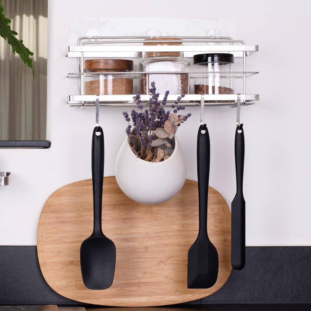 KINCMAX Stainless Steel Heavy Duty S Hooks for Bathroom Showers Organizer Hanging - Bathroom Shower Organizer Adhesive Replacement - Rust Proof