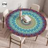 Mandala-bedeckter runder Tischbezug, nicht waschbar, wasserdicht, ölabweisend, staubdicht, elastische böhmische Tischdecke für Heimdekoration
