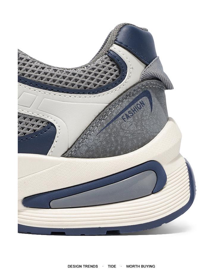 Męskie letnie sneakersy z siateczki 2025: Modne, oddychające, na grubej podeszwie, codzienne buty taty