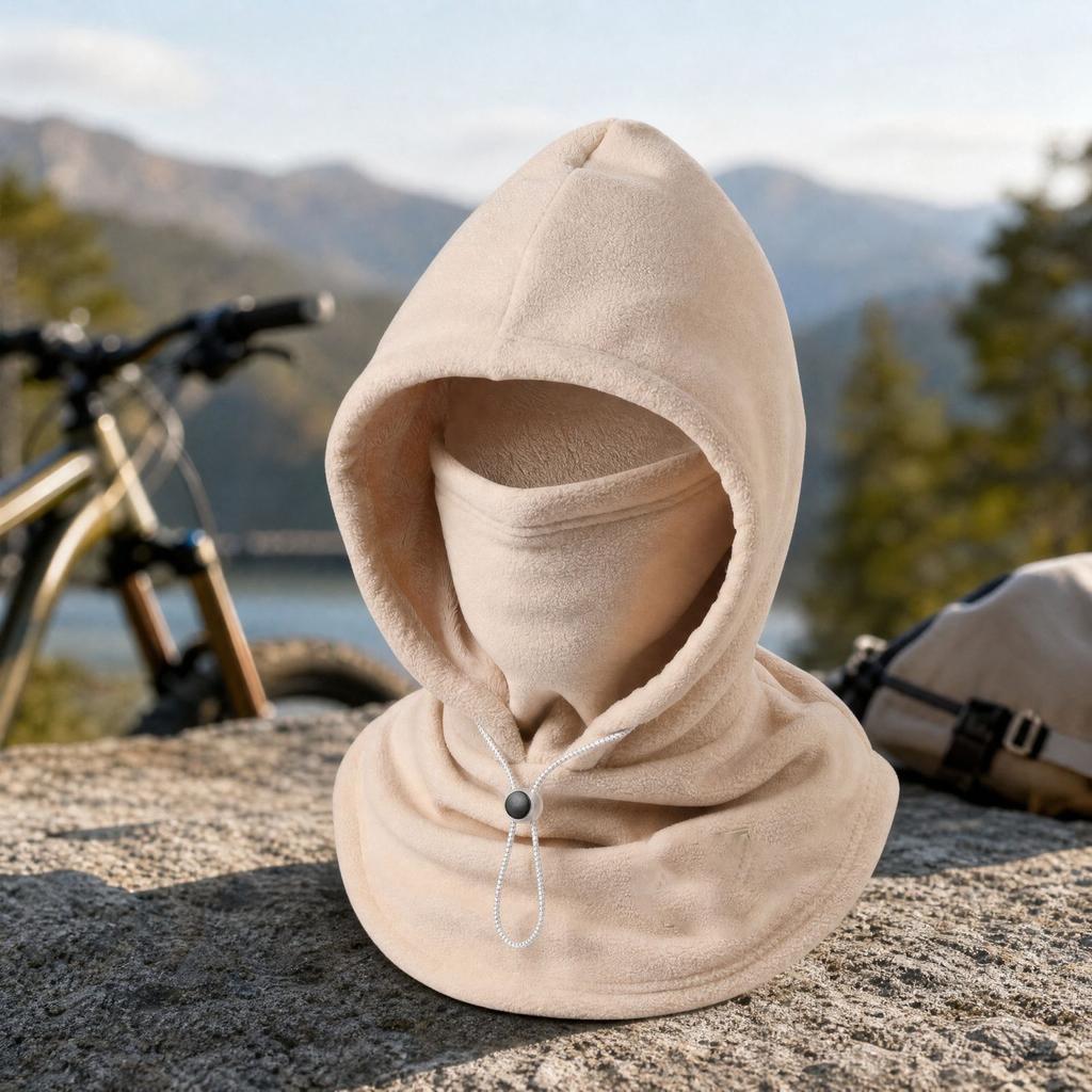 Unisex Outdoor Cycling Hat with Face and Neck Cover, Thickened Double-Layer Windproof Design
