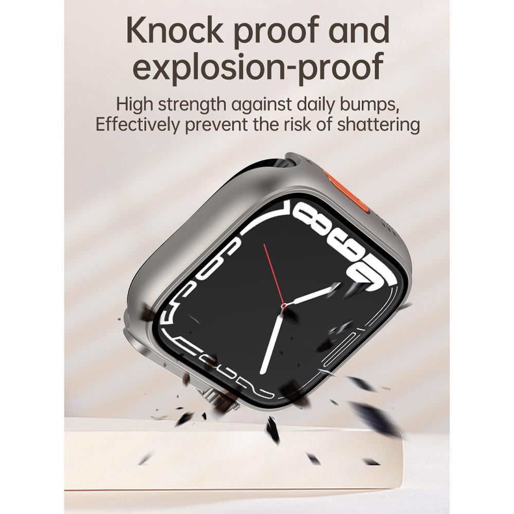 Change To Ultra Case For Apple Watch 9 8 7 6 5 4 3 Iwatch Series 45mm 44mm 41mm 40mm 38mm 42mm Upgrade 49mm Tempered Glass Cover