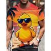 3D Printing Fashionable Funny Duck Graphic T-shirt Men Casual Loose Breathable Round Neck Short Sleeve T-shirt