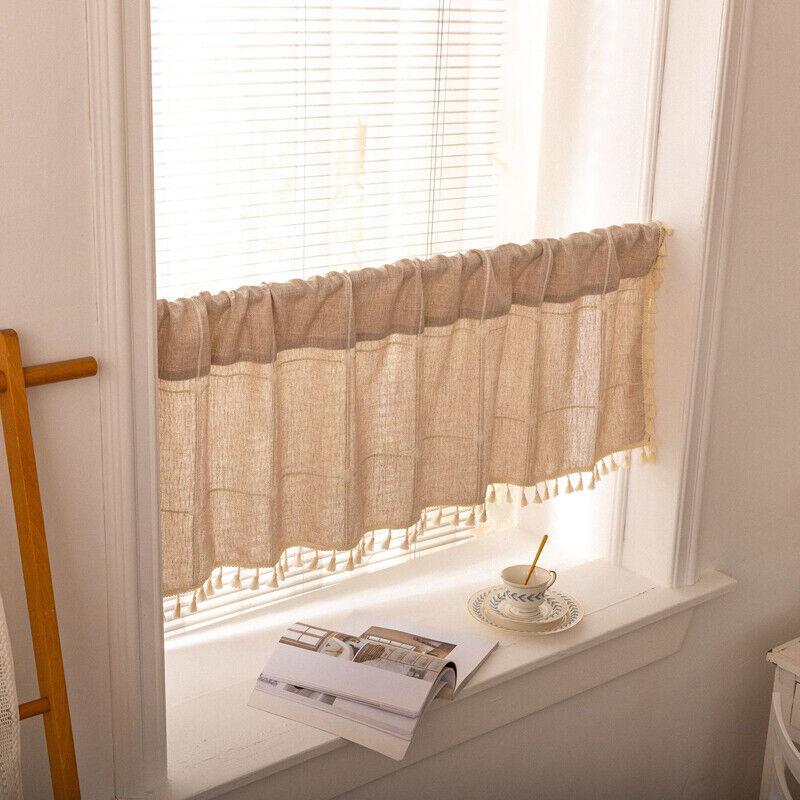 1PC Rod Pocket Half Short Curtain Tassels for Cafe Window Door Valance Drape Decor Home Interior Shade Window Drapes Cafe