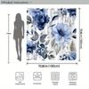 Elegant Blue Floral Shower Curtain - Anti-Mold, Waterproof Bathroom Decor, Unique Gift, Stylish Design, Vibrant
