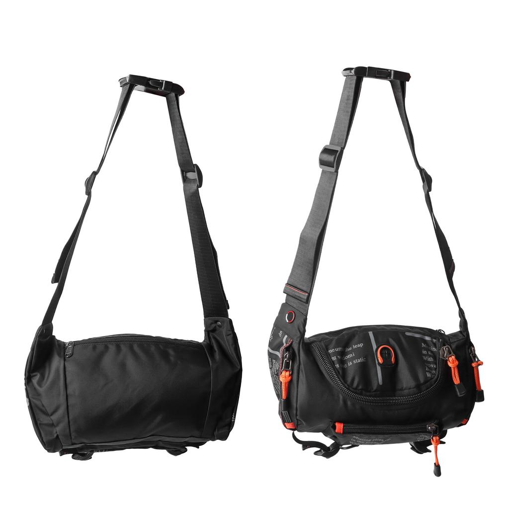 Men Large Crossbody Fanny Pack Belt Bag with Zipper Pockets Adjustable Strap Waist Pack for Outdoors Travel Casual Black