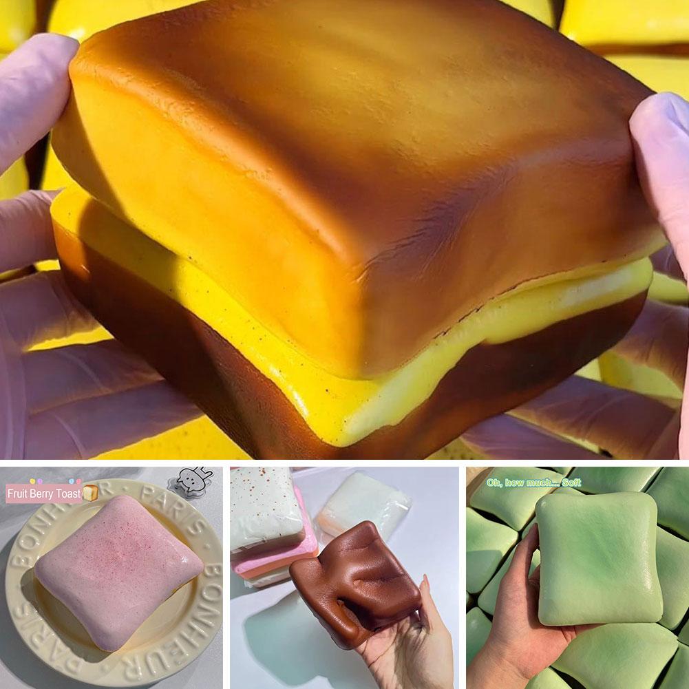 Squishy Artificial Toast Bread Press Plaything Gentle Rising Stress Relief Sensory Fidget For Anxiety   Gifts For Kids Adults