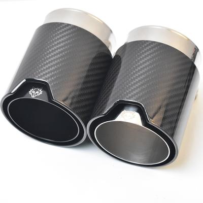 Embout d'échappement universel M Performance brillant en fibre de carbone noir, longueur totale de 4,70 pouces, sortie de 93 mm