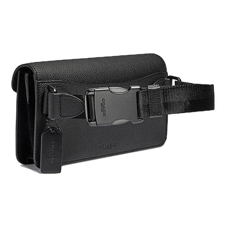 Coach Tabby 26 C Polished Pebble Leather Waist Bag Medium Men Waist Bag Black 4085-JIBLK
