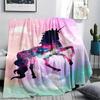 1Pc Star Uni-horse Print Flannel Blanket, High Quality Comfortable for All Seasons, Home Decor, Warmth and Comfort, Perfect for Gifts