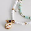 Boho Layered Turquoise Necklaces Women Soft Pottery Devil's Eye Necklaces Wear Colorful Necklace Statement Jewelry for Party Beach Summer