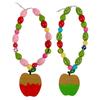Unique Handcrafted Apples Shaped Bead Necklace with Vibrant Design To Inspire Dopamine Happiness Promoting Playful Fashion and Light Comfort