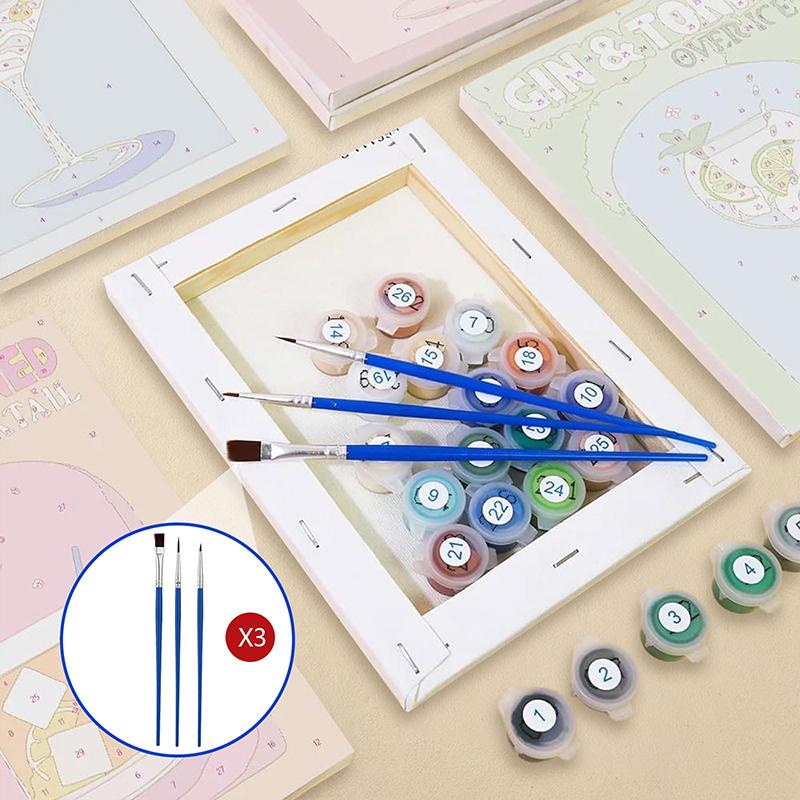 Innrammet Mal etter tall-sett for voksne 6-pakning 9-pakning Mal etter tall-sett for voksne nybegynnere