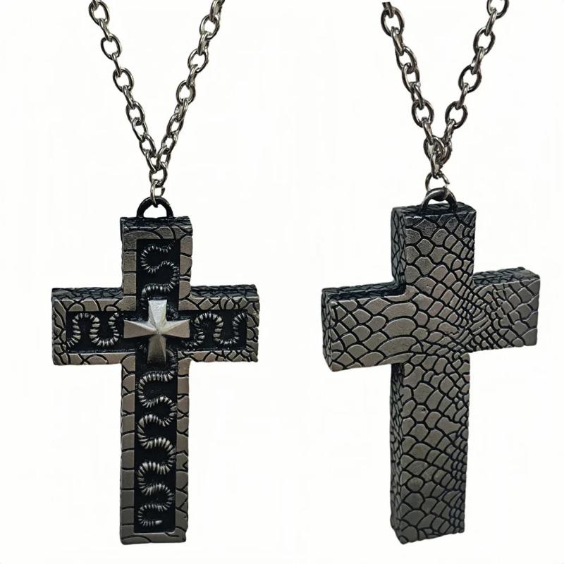 Collana Gioco dei Calamari, Collana Croce Stampata in 3D per Uomini con Scomparto Segreto, Ciondolo Personaggio a Forma di Dieci, Porta Gioielli, Accessorio Elegante