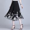 Summer Women's Thin Chiffon Printed High Waist Wide Leg Pants Casual Skirt Pants Commute Sle Korean Faion