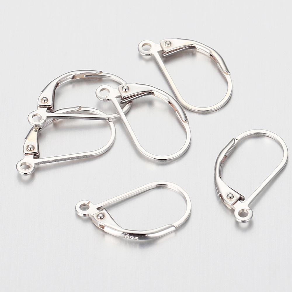 

4pcs 925 Sterling Silver Earrings Rings Base Ear Hook for DIY Fashion Jewelry Making Findings Accessories Supplies 4pcs