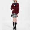 School Cardigan for Cardigan for Loose for Wine [Blostirno] Girls, Uniform, Students, Thick, Plain, V-Neck, Fit, School, (JP0027W-L)