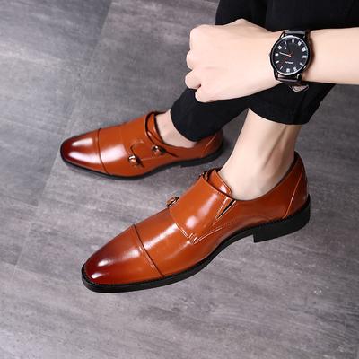 Scarpe Derby da Uomo con Cinturino con Fibbia Scarpe Eleganti in Pelle da Uomo Scarpe per Feste di Matrimonio Oxfords Piatti da Uomo per Ufficio Business Taglie EU 38-48