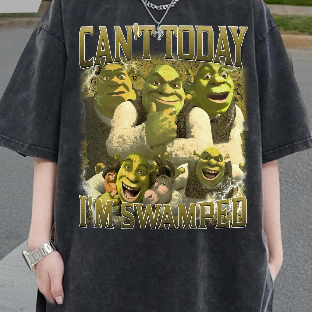 Funny Green Ogre Meme Shirt, Can't Today I'm Swamped, Unisex Comfort Colors Tee