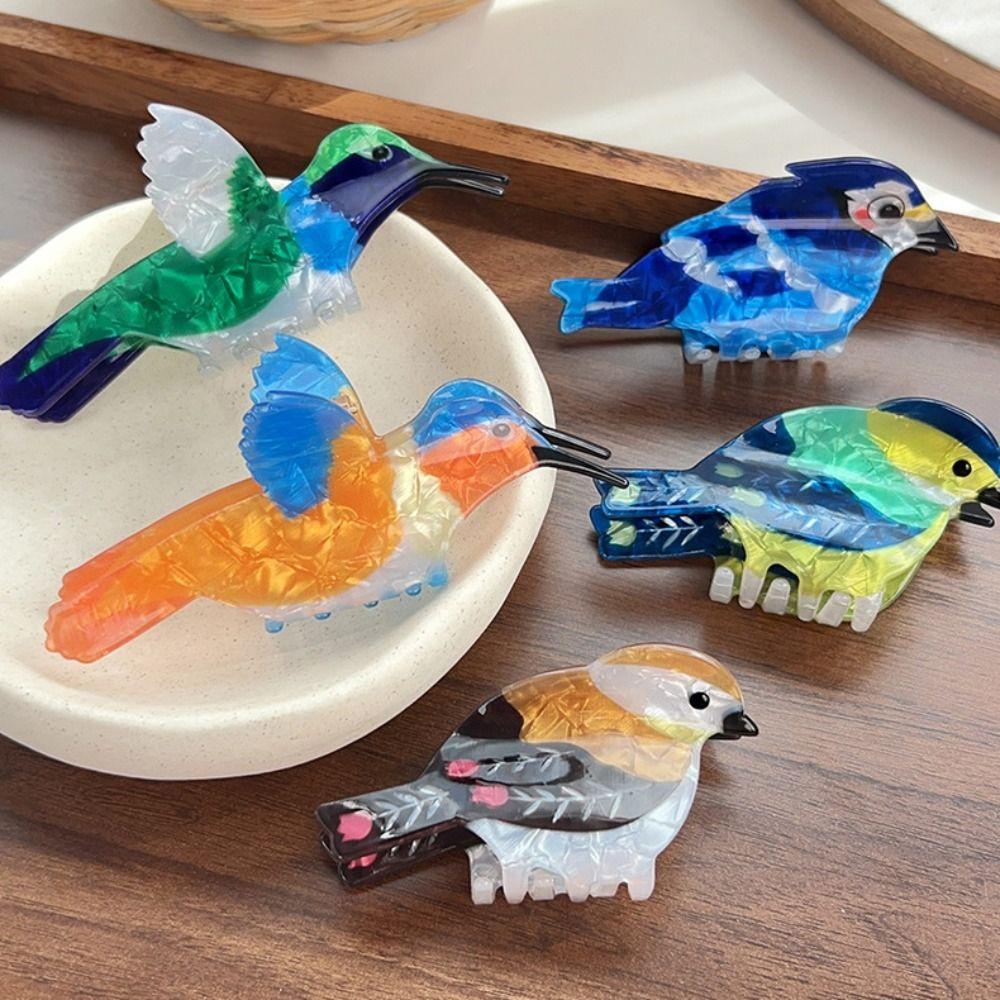 Korean Style Animal Hair Clip Creative Bird Shark Clip Creative Acetate Hair Claw  Girls