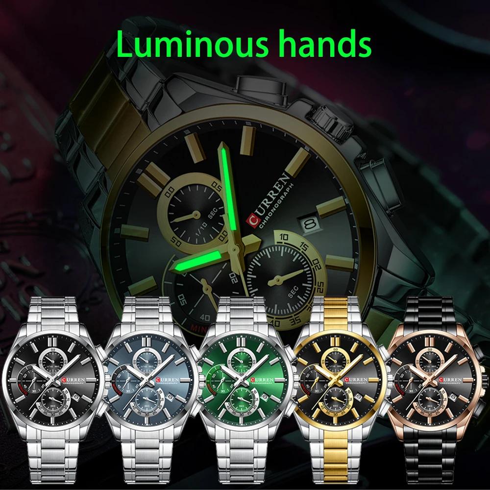 Fashion Full Stainless Steel Watches Wateproof Casual Mens Watch Analog Sport Wristwatch Date Quartz Clock Male