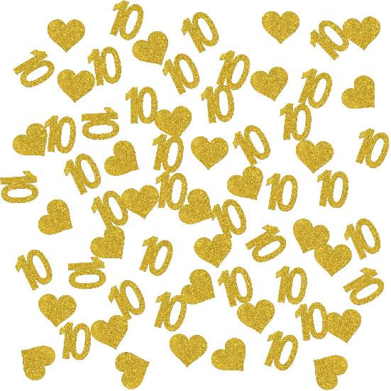 INNORU Number 20 Confetti Gold Glitter, Happy 20th Birthday Table Confetti, Twenty Years Paper Scatter, 20th Anniversary Cheers To 20 Years Party