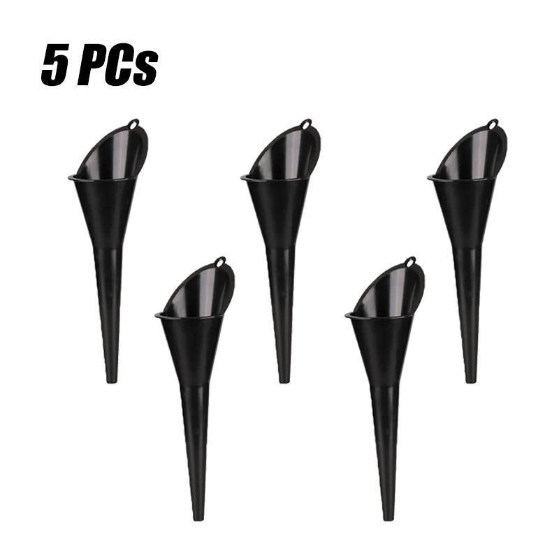 5Pcs Car Long Stem Funnel Gasoline Oil Fuel Filling Tools Anti-splash Plastic Oil Funnel Motorcycle Refueling Tools Accessories.