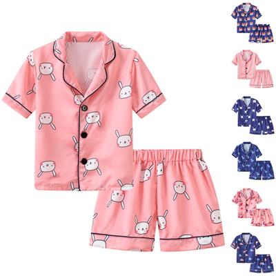 Toddler Children Baby Boys And Girls Printed Pajamas T Shirt Shorts Set