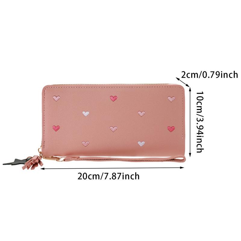 Women Long Wallets Purses Love Heart Wallets for Ladies Girl Money Pocket Card Holder Female Wallets Phone Clutch Bag