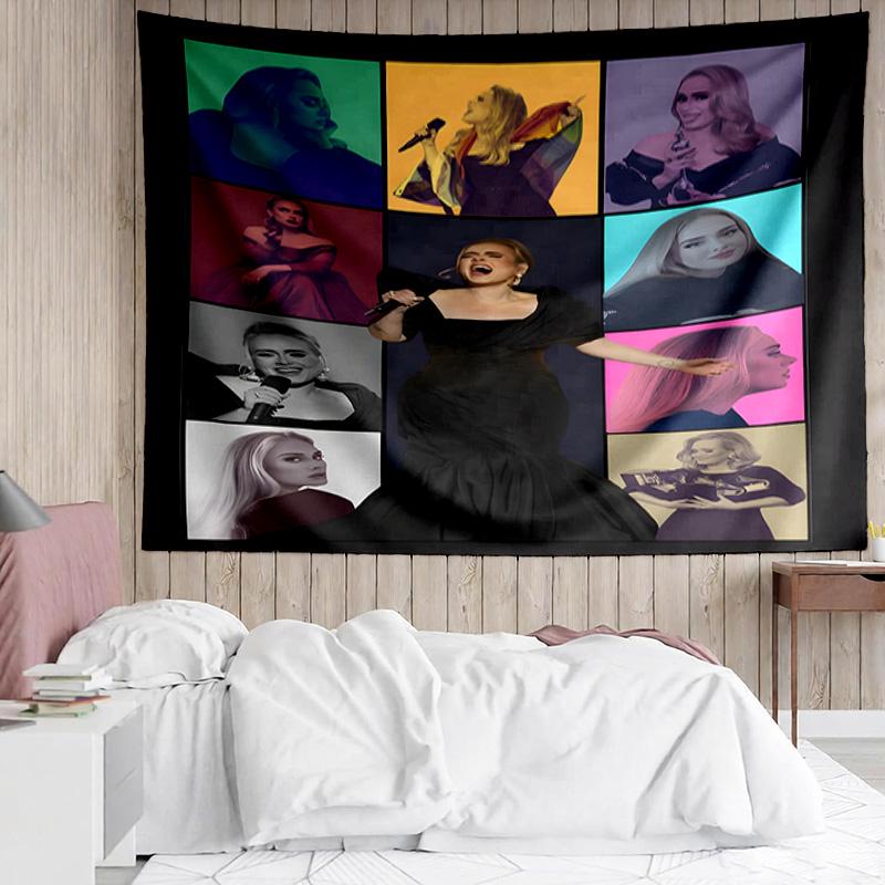 1PC A-dele's pop music K-pop music group Tapestry Accessories for Bedroom,Livingroom, dormitory Room Wall Decor Fan Birthday Gifts